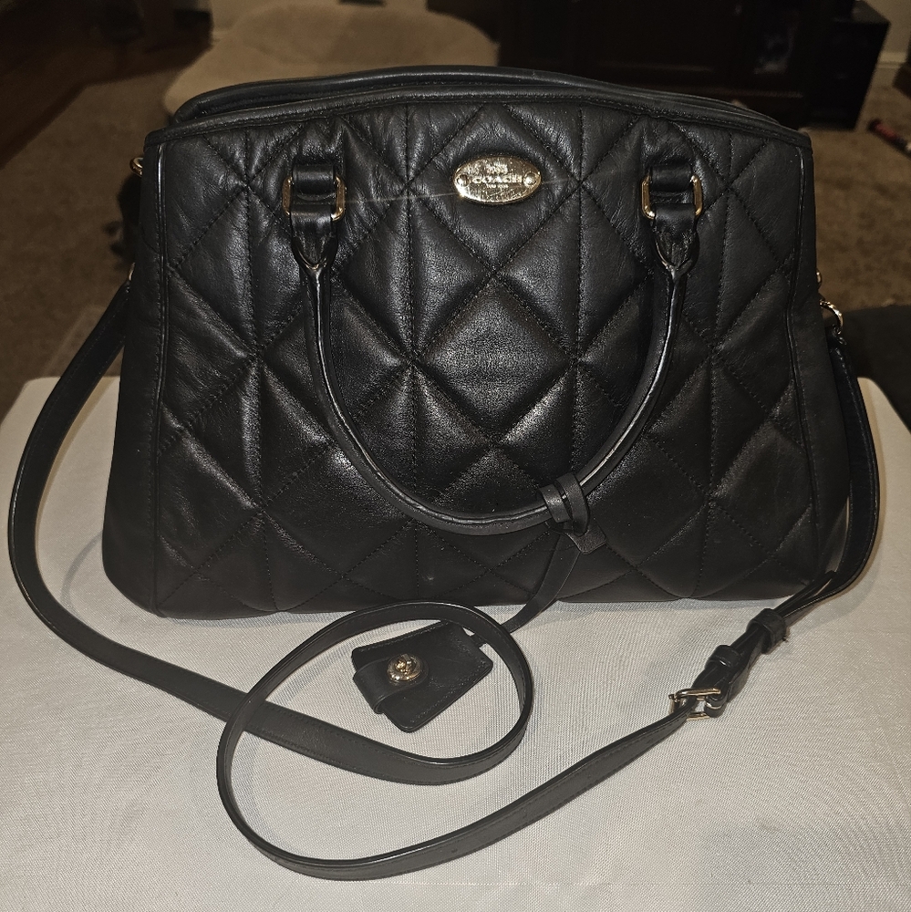 Coach Quilted Leather Madison Carryall Satchel Handbag